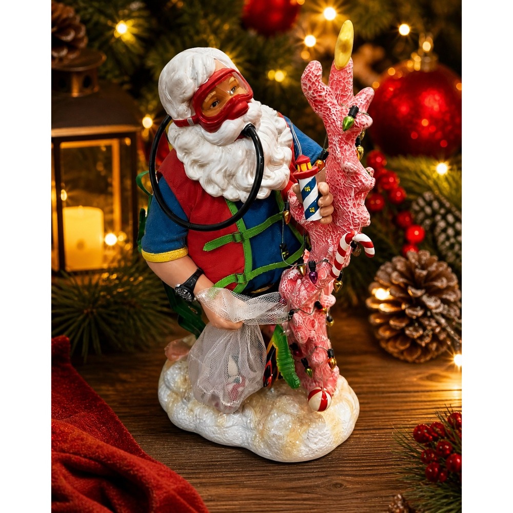 Possible Dreams Santa Takes Dive Scuba St Nick Christmas Figurine 2006